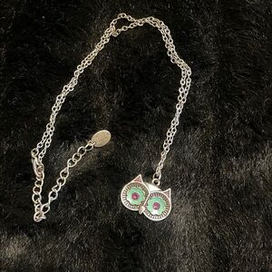 Silver Owl Pendant Necklace